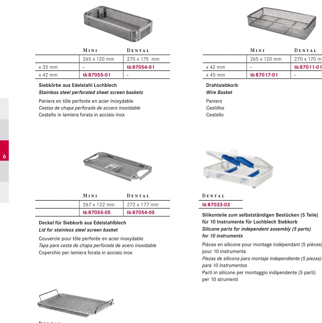 Mini/stomatologik aksessuarlar — Sterilizatsiya konteynerlari, 24-bet